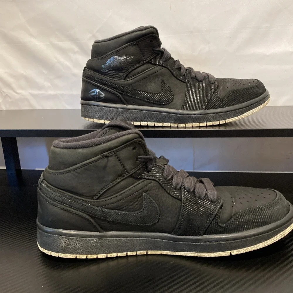 Air Jordan‎ 1 Mid Suit and Sneakers Black Size Mens 9.5 (630767-045)
